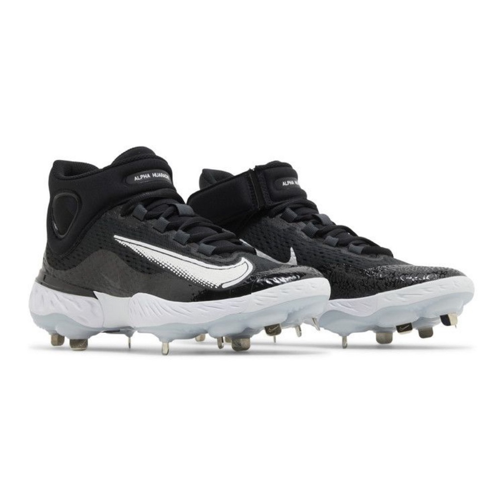 Nike Alpha Huarache Elite Size 13 Mid Black Baseball Cleats